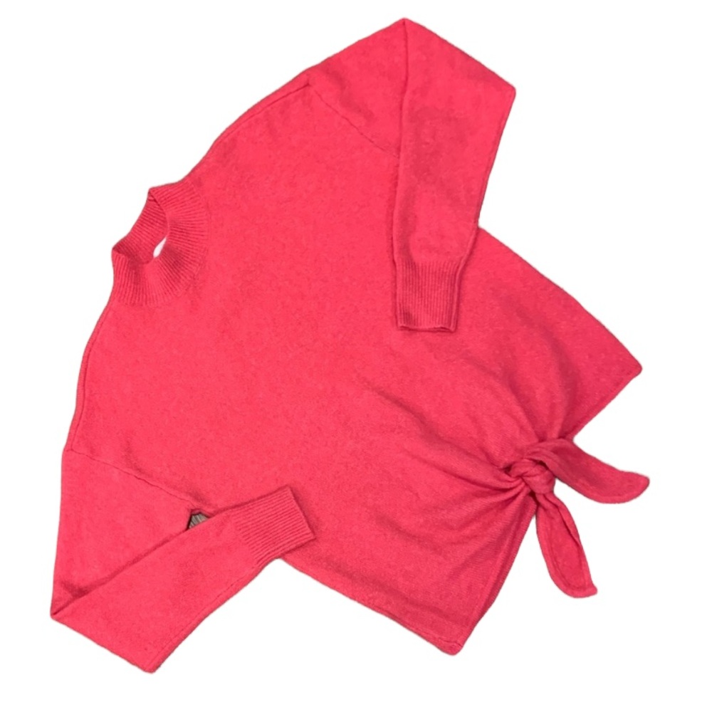 Loft Long Sleeve Crewneck Pink Charm Tie Hem Sweater XS NWT